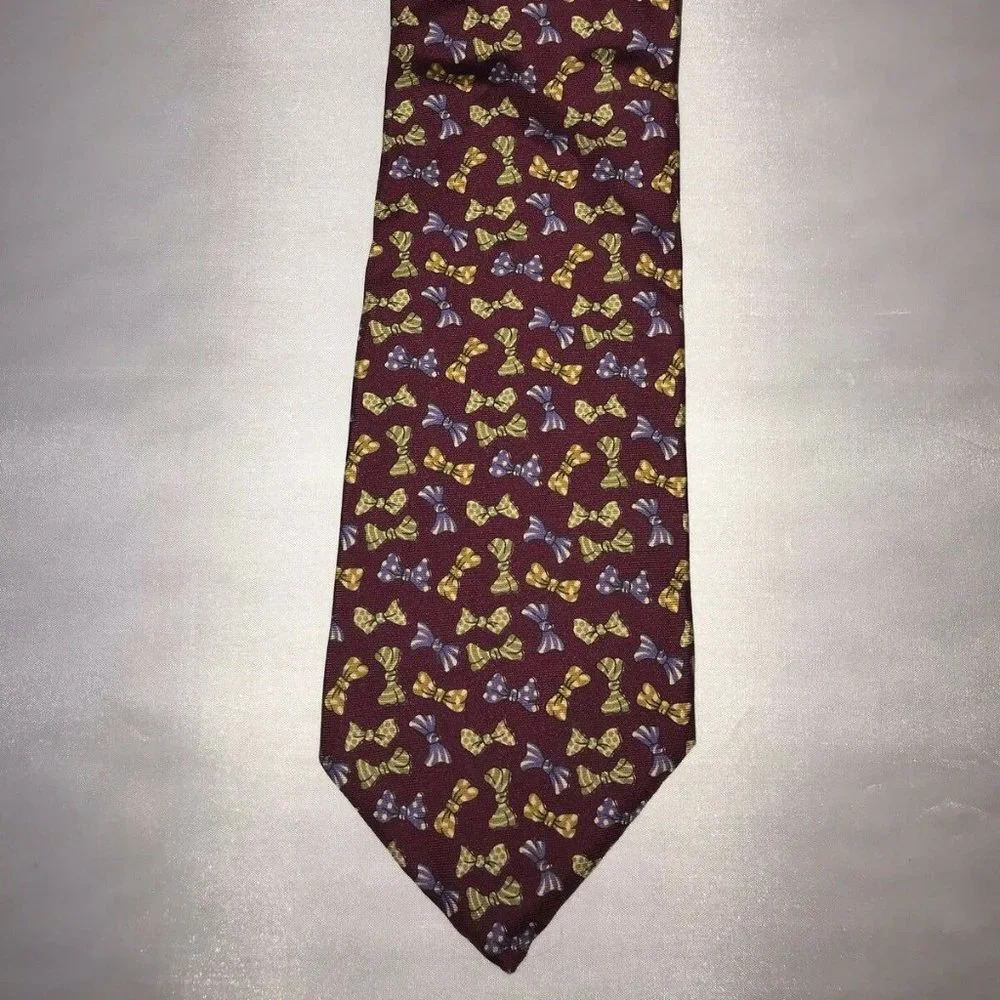 Christian Dior Red Bow Ties Pattern Theme Vintage